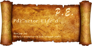 Pásztor Előd névjegykártya